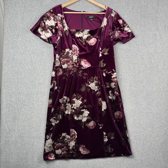 Ignite Evenings Dress Womens 16 Purple Floral Velvet Stretch Party Formal NEW - mordernwear.com Ignite Evenings Dress Womens 16 Purple Floral Velvet Stretch Party Formal NEW - mordernwear.com